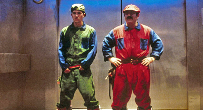 John Leguizamo and Bob Hoskins as Luigi and Mario in Super Mario Bros. (1993)