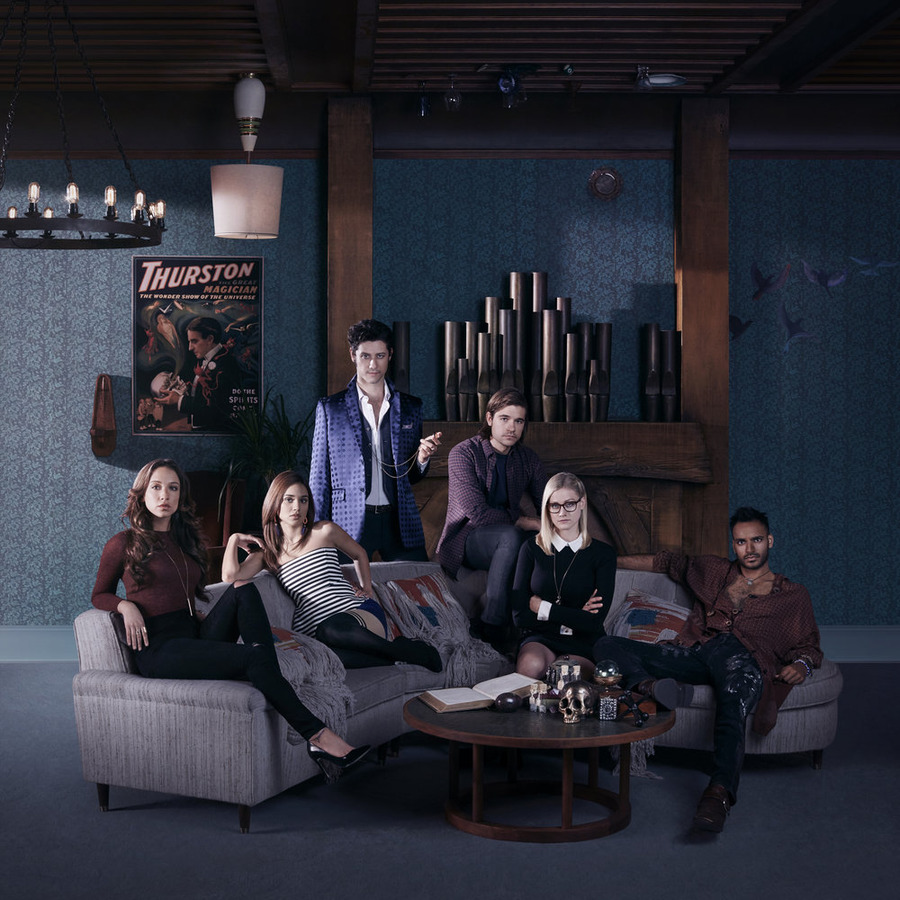 The Magicians - Stella Maeve, Summer Bishil as Margo, Hale Appleman, Jason Ralph, Olivia Taylor Dudley, Arjun Gupta (Lorenzo Agius/Syfy)
