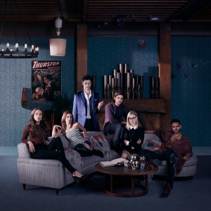 The Magicians - Stella Maeve, Summer Bishil as Margo, Hale Appleman, Jason Ralph, Olivia Taylor Dudley, Arjun Gupta (Lorenzo Agius/Syfy)