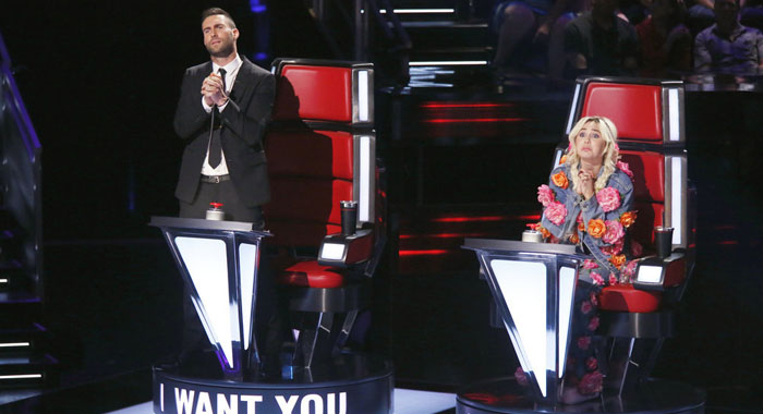 Adam Levine, Miley Cyrus (Trae Patton/NBC)