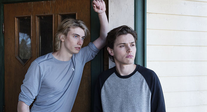 Eyewitness: James Paxton as Lukas Waldenbeck, Tyler Young as Philip Shea (Christos Kalohoridis/USA Network)