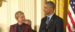 Ellen DeGeneres’ Teary Medal of Freedom Moment, James Corden to Host Grammys, Dave Chappelle Comedy Specials, and Other TV News