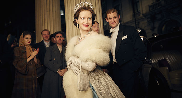 Claire Foy stars as Elizabeth and Matt Smith as Philip in The Crown (Netflix)