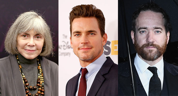 Anne Rice (Joe Scarnici/Getty Images for Entertainment Weekly); Matt Bomer (Randy Shropshire/Getty Images for GLSEN); Matthew Macfadyen (Gareth Cattermole/Getty Images for BFI)