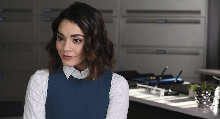 POWERLESS -- "Wayne Dream Team" Episode 103 -- Pictured: Vanessa Hudgens as Emily -- (Photo by: Evans Vestal Ward/Warner Bros/NBC)