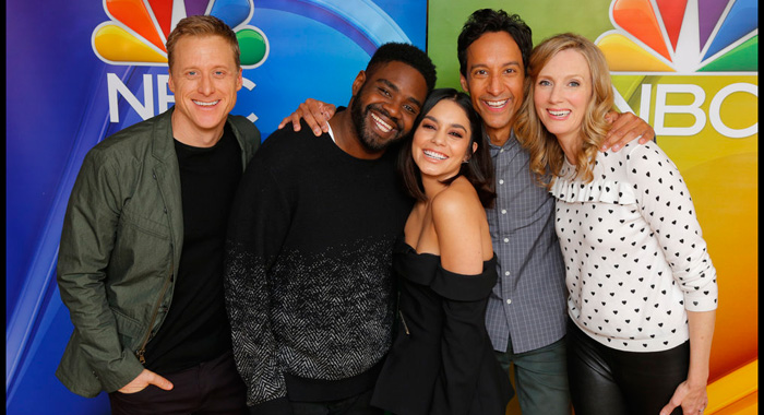 Alan Tudyk, Ron Funches, Vanessa Hudgens, Danny Pudi, Christina Kirk (Paul Drinkwater/NBC)