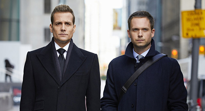 Gabriel Macht, Patrick J. Adams in Suits (Shane Mahood/USA Network)