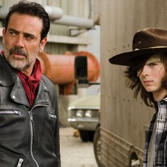 Jeffrey Dean Morgan, Chandler Riggs in ep 707 The Walking Dead (Gene Page/AMC)