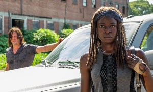 Norman Reedus as Daryl Dixon, Danai Gurira as Michonne in ep709 The Walking Dead (Gene Page/AMC)