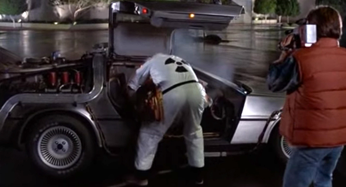 The DeLorean from Back to the Future