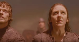 Alfie Allen as Theon and Gemma Whelan as Yara Greyjoy in Game of Thrones season 7 trailer 2 screencap (HBO)