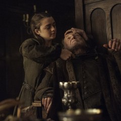 Game of Thrones - Maisie Williams, David Bradley. photo: Helen Sloan/courtesy of HBO