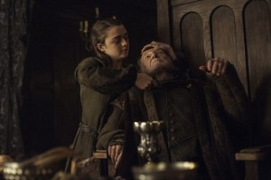 Game of Thrones - Maisie Williams, David Bradley. photo: Helen Sloan/courtesy of HBO