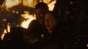 Game of Thrones, season 7: Pilou Asboek as Euron Greyjoy and Gemma Whelan as Yara Greyjoy – Photo: HBO