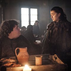 Game of Thrones, season 7: Ben Hawkey as Hot Pie and Maise Williams as Arya Stark (Helen Sloan/HBO)