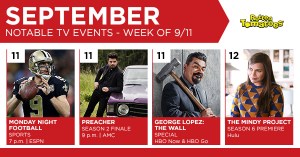 TV Calendar for the Week of September 11