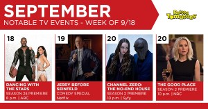 TV Calendar for the Week of September 18