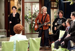 WILL & GRACE, Megan Mullally, Daryl Hall, John Oates, 'The Definition of Marriage', (Season 8, aired February 9, 2006), 1998-2006, photo: Chris Haston / © NBC / Courtesy: Everett Collection