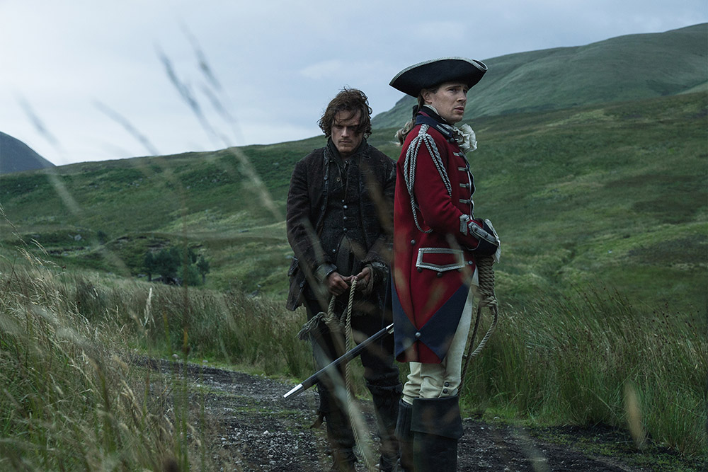 Sam Heughan and David Berry in Outlander (Starz)