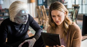 Supergirl -- "Legion of Superheroes" - Jesse Rath as Brainiac 5 and Melissa Benoit as Kara (Diyah Pera/The CW)
