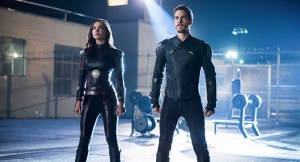 Amy Jackson as Imra Ardeen/Saturn Girl and Chris Wood as Mon-El in Supergirl -- "Legion of Superheroes" (Diyah Pera/The CW)