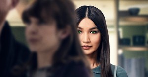 Humans season 2 keyart: Parkinson as Laura Hawkins and Gemma Chan as Anita (Perry Curties/Kudos/AMC/C4)