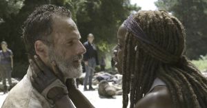 Andrew Lincoln as Rick Grimes, Danai Gurira as Michonne - The Walking Dead _ Season 9, Episode 5 - Photo Credit: Jackson Lee Davis/AMC