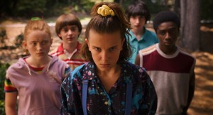 STRANGER THINGS season 3: Sadie Sink, Noah Schnapp, Millie Bobby Brown, Finn Wolfhard, Caleb McLaughlin (Netflix)