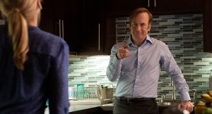 Bob Odenkirk as Jimmy McGill, Rhea Seehorn as Kim Wexler - Better Call Saul _ Season 5, Episode 1 - Photo Credit: Warrick Page/AMC/Sony Pictures Television