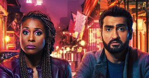 Issa Rae and Kumail Nanjiani in movie The Lovebirds keyart