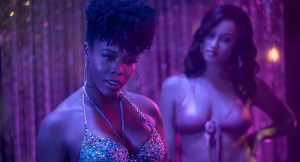 Brandee Evans and Elarica Johnson in Starz's P-Valley.