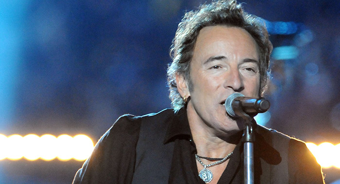 Bruce Springsteen and the E Street Band perform at the Bridgestone halftime show during Super Bowl XLIII 