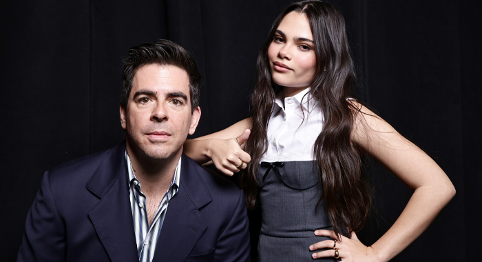 Eli Roth and Ariana Greenblatt attend Lionsgate's presentation at CinemaCon 2024