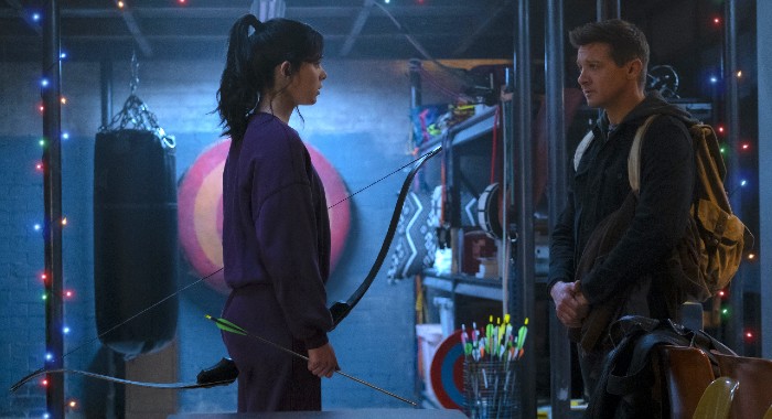 Hailee Steinfeld and Jeremy Renner in Hawkeye