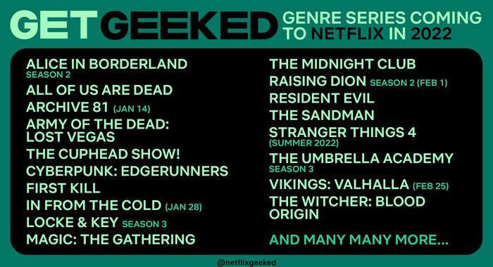 Netflix Geeked 2022 schedule