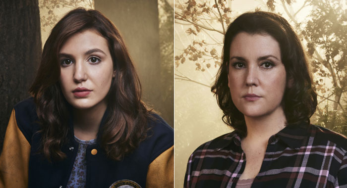 Sophie Nélisse and Melanie Lynskey as Shauna in YELLOWJACKETS