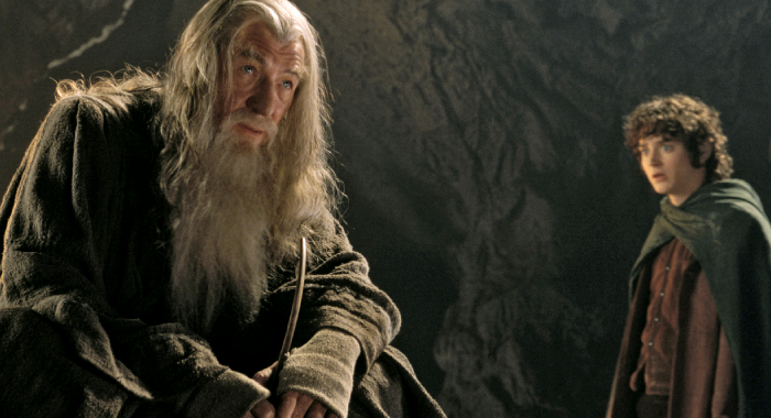 Ian McKellen and Elijah Wood in The Lord of the Rings: The Fellowship of the Ring