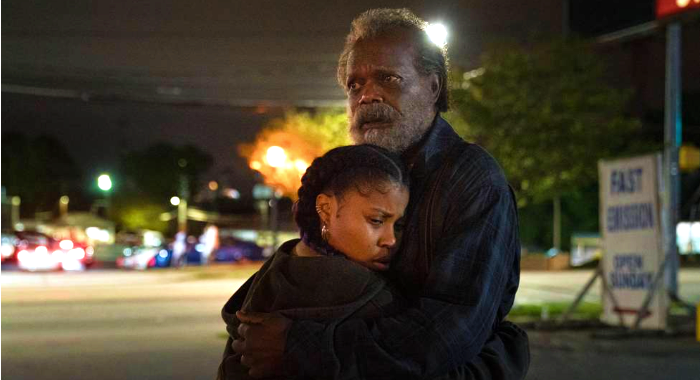 Samuel L. Jackson and Dominique Fishback in "The Last Days of Ptolemy Grey,”