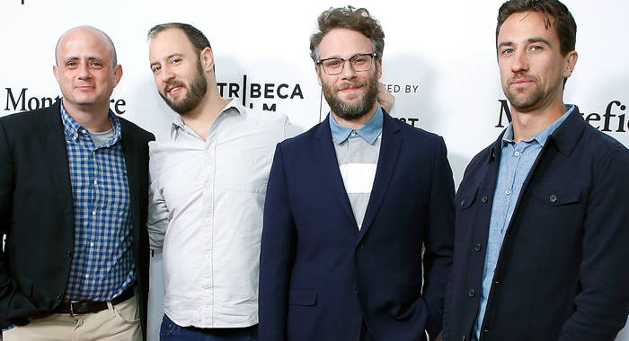 Showrunner and Executive Producer Eric Kripke with Exective Producers Seth Rogen, Evan Goldberg, and James Weaver