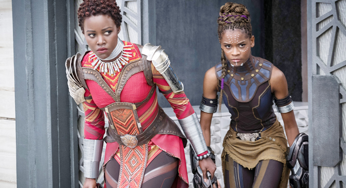 Lupita Nyong'o and Letitia Wright in Black Panther