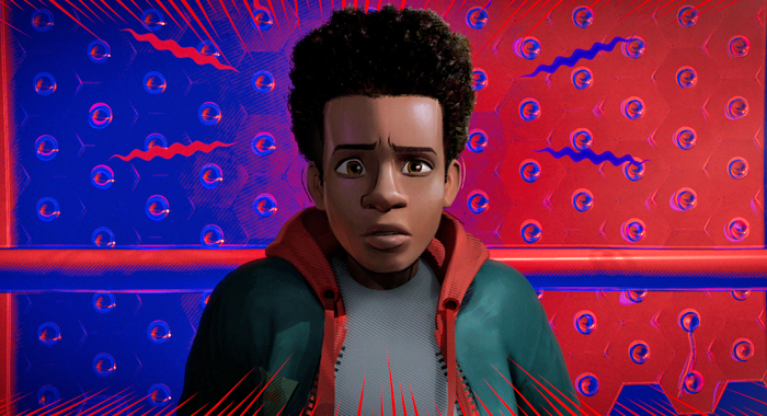 Shameik Moore as Miles Morales in Spider-Man: Into the Spider-Verse