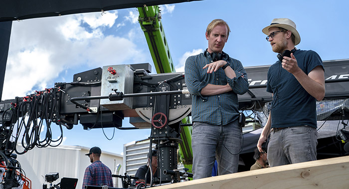 Showrunner/Executive Producers Patrick McKay and JD Payne on the set of The Lord of the Rings: The Rings of Power