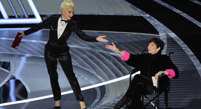 Lady Gaga and Liza Minnelli present the Oscar for Best Picture at the 94th Academy Awards