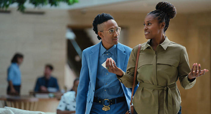 Griffin Matthews and Issa Rae in “Roar”