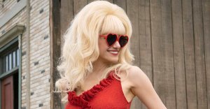 ANGELYNE -- "Gods and Fairies" Episode 103 -- Pictured: Emmy Rossum as Angelyne -- (Photo by: Isabella Vosmikova/Peacock)