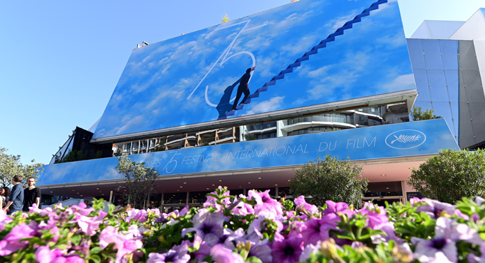 Poster for the 75th Cannes Film Festival displayed at The Palais des Festivals