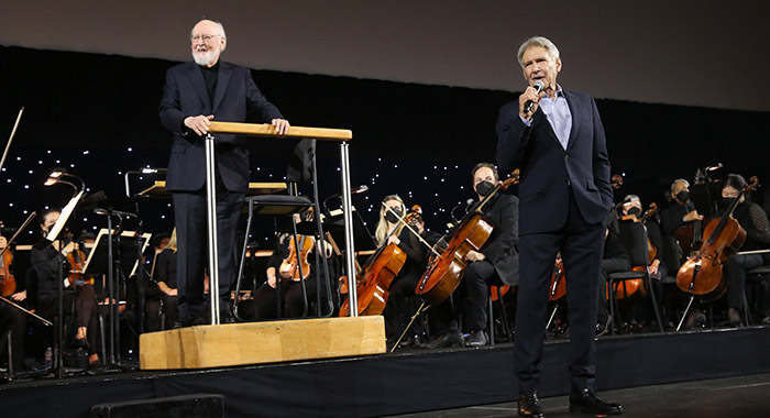 John Williams and Harrison Ford 