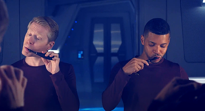 Anthony Rapp and Wilson Cruz as Paul Stamets and Hugh Culber in Star Trek: Discovery