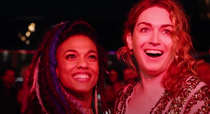 Freema Agyeman and Jamie Clayton as Amanita and Nomi in Sense8