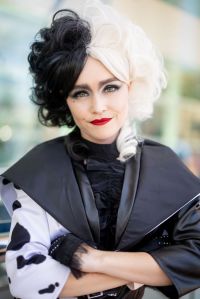 Cruella de Vil cosplayer at 2022 Comic-Con International: San Diego